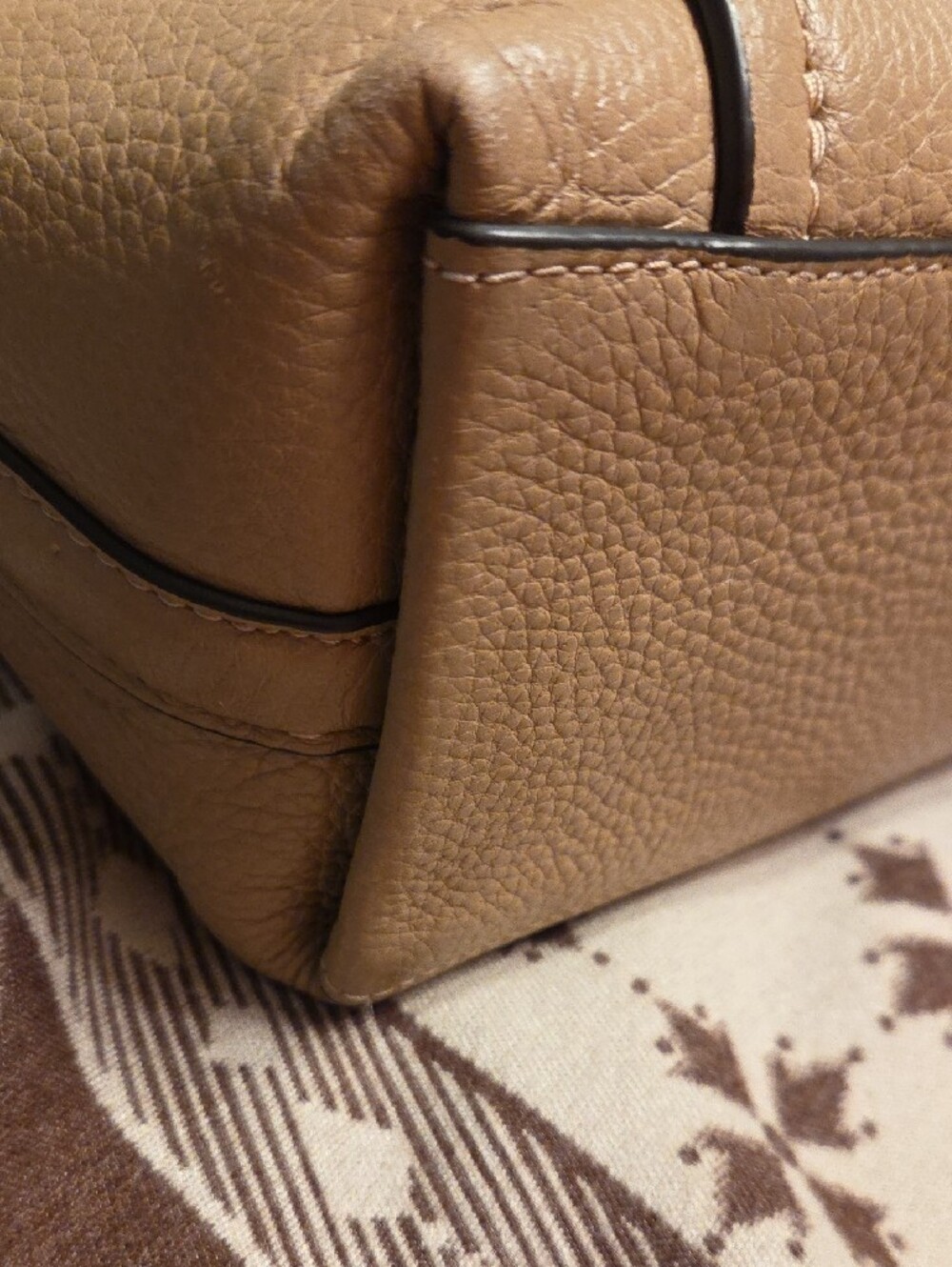 Marlon Coach Pebbled Leather Shoulder Bag and Wristlet -Taupe with Gold Hardware - Picture 11 of 12